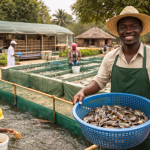 Aquaculture teamwork in rural Africa